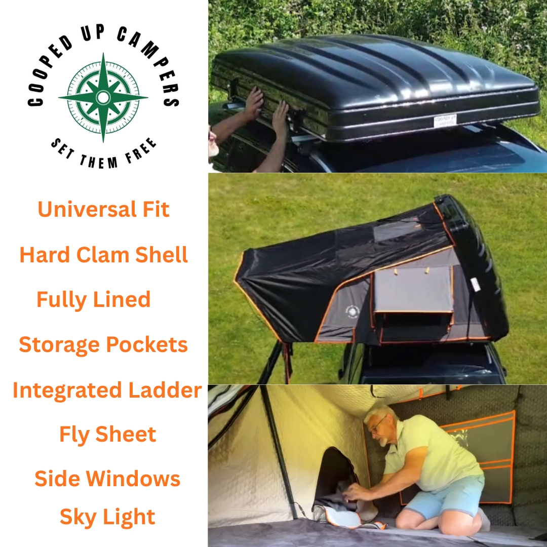 4-5 Man Roof Top Tent Box With Hard Clam Shell (Fully Lined) (Storage Pockets)
