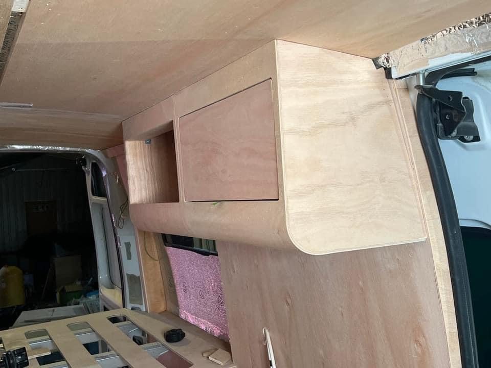 Overhead lockers going in